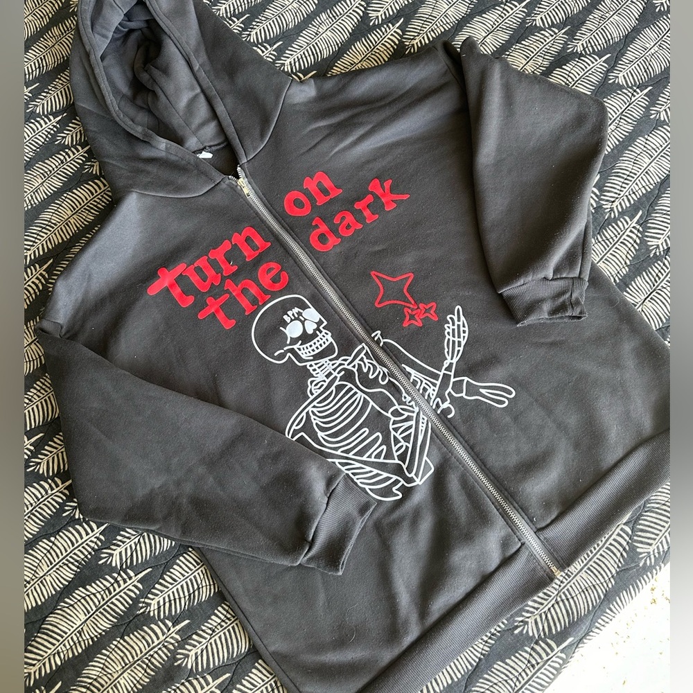 EUC Unisex Skeleton Zip Up Hoodie - XL